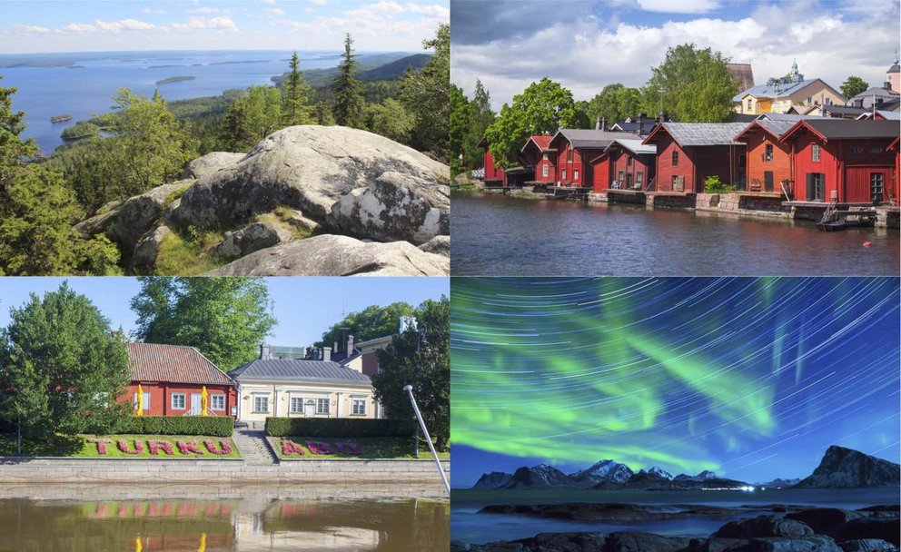 Eindrücke von Finnland: Schären, Häuser, Polarlichter