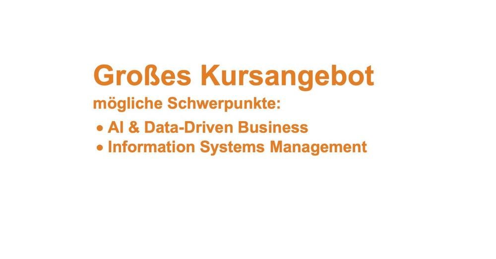 "Großes Kursangebot, mögliche Schwerpunkte: AI & Data-Driven Business, Information Systems Management